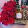 little flower creative floral design red roses gift signature wood box