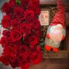 little flower creative floral design red roses gift signature wood box